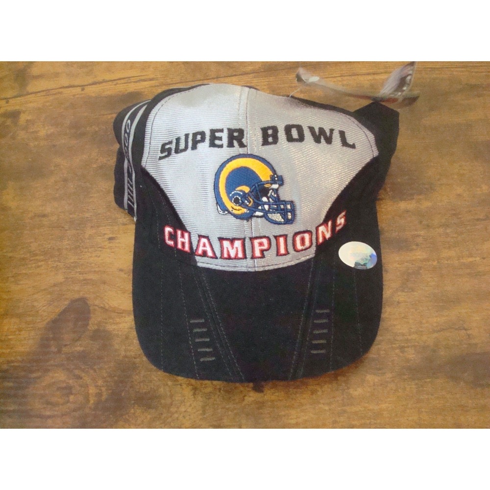 ST LOUIS RAMS SUPER BOWL  GAME  BEACH GOLF Y2K OOS HAT CAP VINTAGE DEADSTOCK H4